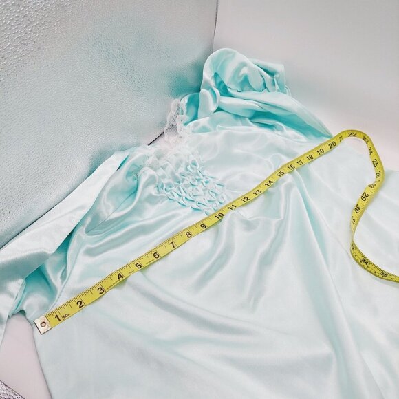 Raymodes Womens Size Medium Green Mint Lace Trim Long Nightgown - Picture 3 of 11